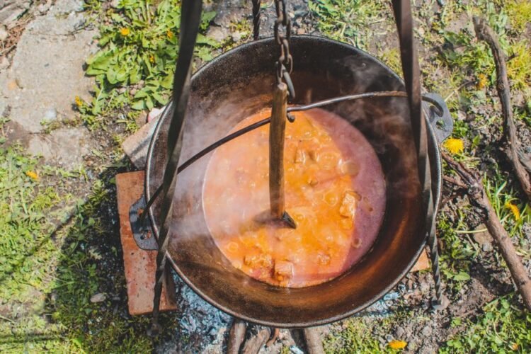 Boiled Yam with Cocoyam Leaf Stew