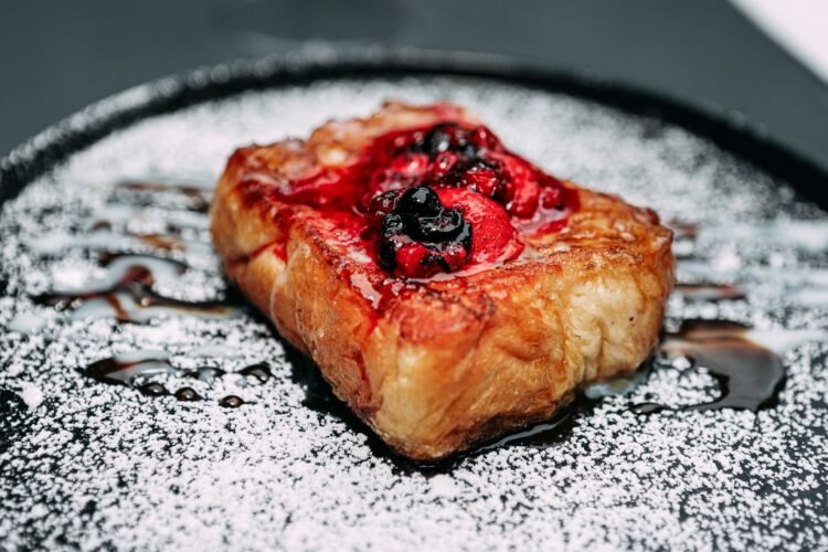 Bourbon-Soaked Raspberry Mascarpone Stuffed French Toast with Vanilla Bean Syrup