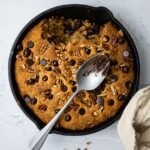 Brown Butter Hazelnut Skillet Cookie with Dark Chocolate and Sea Salt