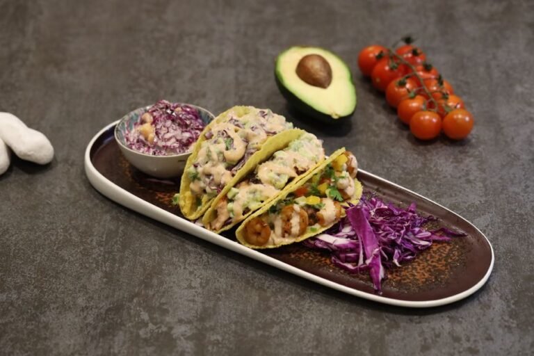 California Fish Tacos with Lime Crema and Cilantro Slaw