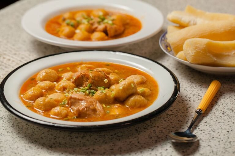 Cassava Swallow with Okra Soup