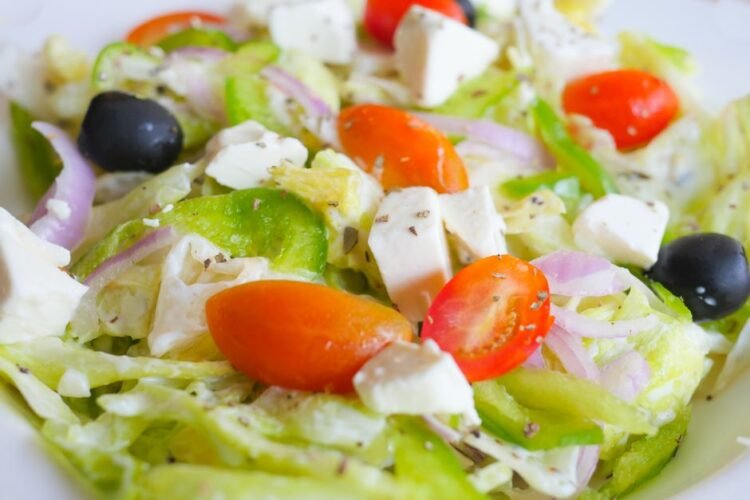 Classic Greek Village Salad with Feta and Olives