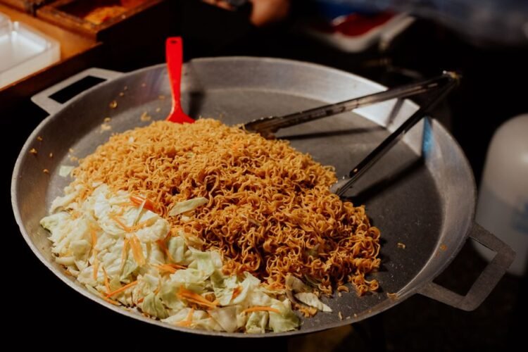 Classic Pork Yakisoba with Cabbage