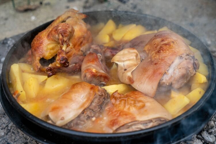 Coq au Vin Blanc with Pearl Onions and Cremini Mushrooms