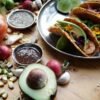 Crispy Chipotle Shrimp Tacos with Charred Corn-Jalapeño Relish and Avocado-Lime Crema