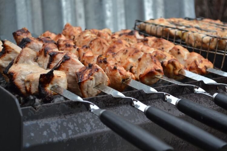 Egyptian Chicken Skewers with Warm Spice Yogurt Marinade