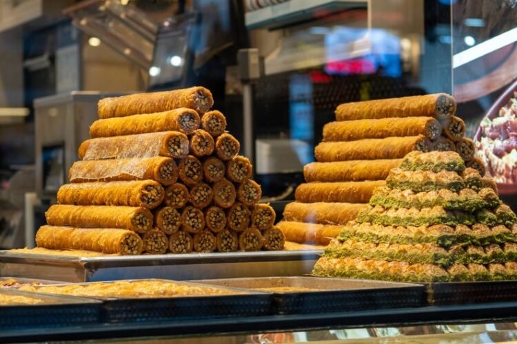 Egyptian Flaky Layered Pastry with Sweet Hot Milk
