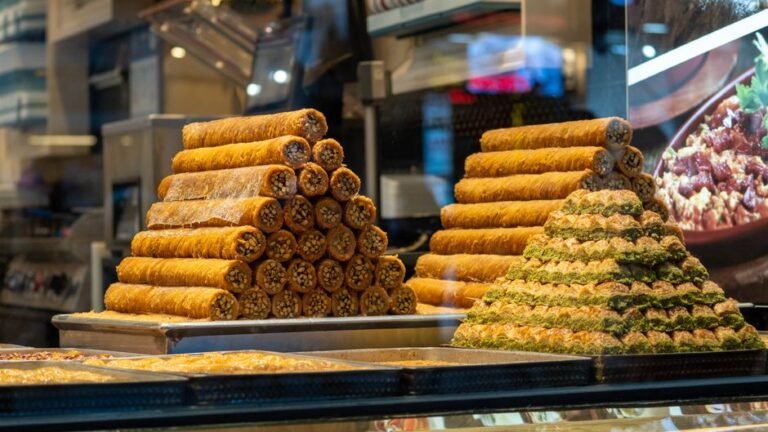 Egyptian Flaky Layered Pastry with Sweet Hot Milk