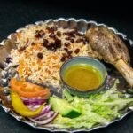 Egyptian Layered Lamb and Rice with Garlic-Vinegar Sauce