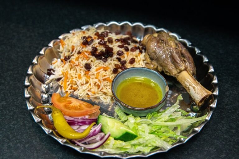 Egyptian Layered Lamb and Rice with Garlic-Vinegar Sauce
