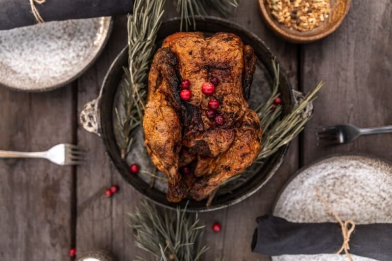 Egyptian Stuffed Pigeon with Freekeh and Herbs