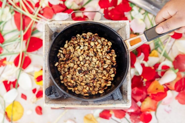 Ethiopian Coffee Ceremony Spread