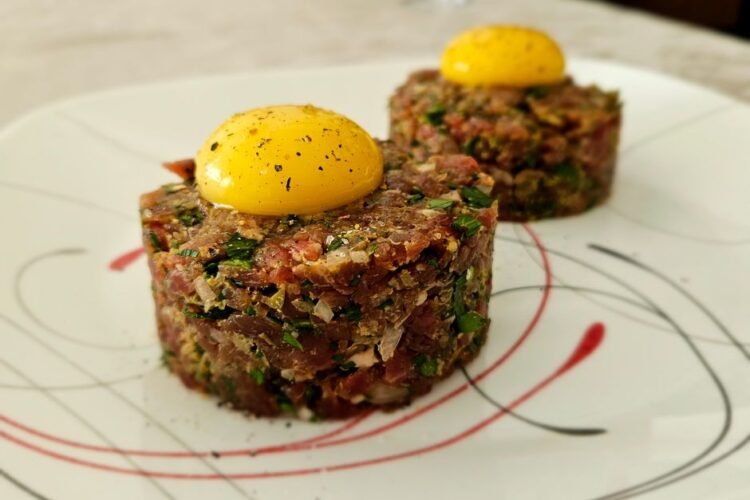 Ethiopian Cubed Raw Beef with Spiced Butter and Chili