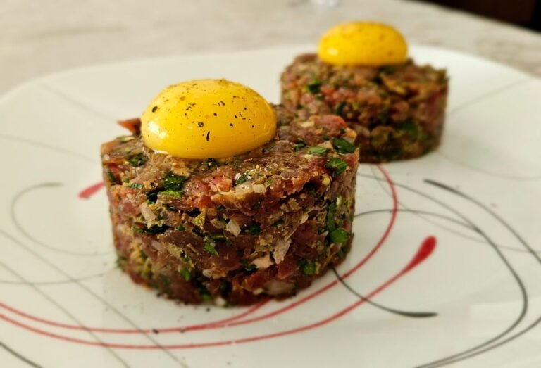 Ethiopian Cubed Raw Beef with Spiced Butter and Chili
