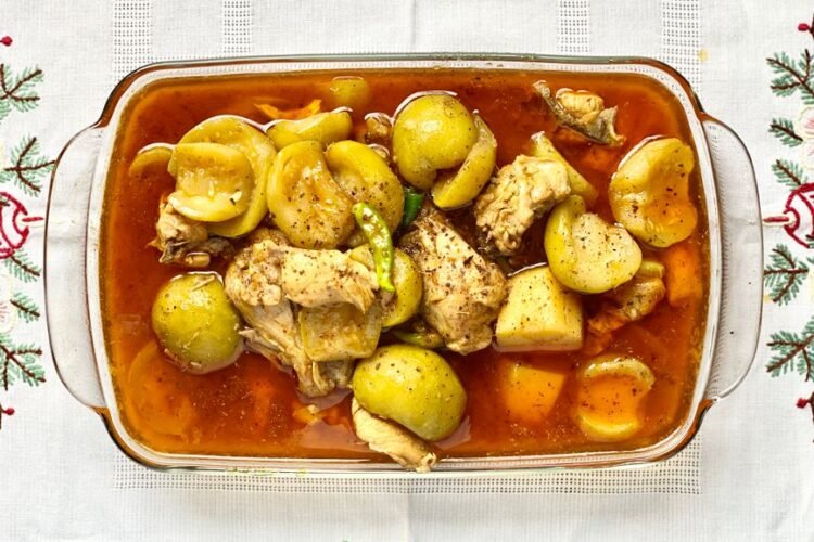 Ethiopian Mild Yellow Chicken Stew with Hard-Boiled Eggs