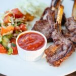 Grilled South African Lamb Chops with Chakalaka and Charred Corn