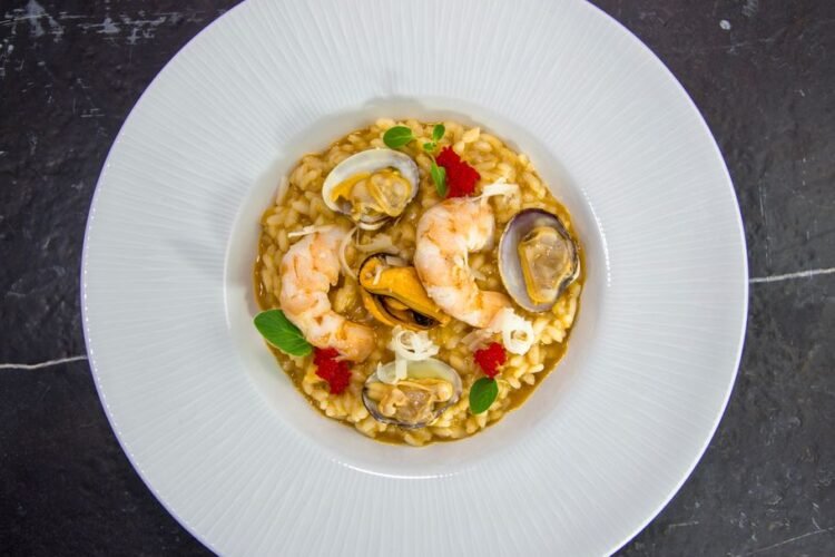 Italian Seafood Risotto with Mussels, Clams, and Shrimp
