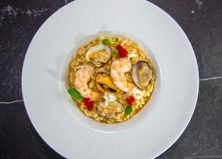 Italian Seafood Risotto with Mussels, Clams, and Shrimp