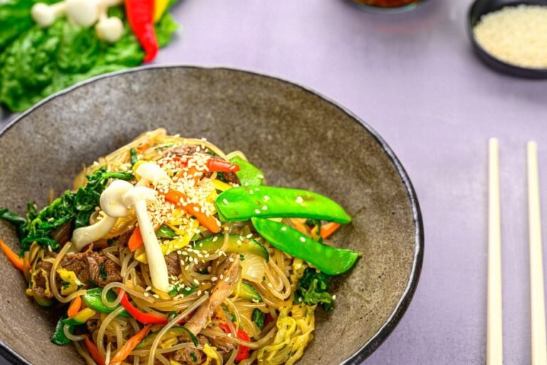 Japchae Glass Noodles with Vegetables