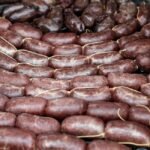 Kenyan Grilled Blood Sausage with Fresh Tomato and Onion Salad