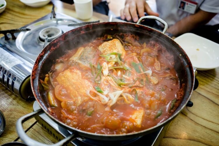 Korean Army Base Stew with Spam and Ramen