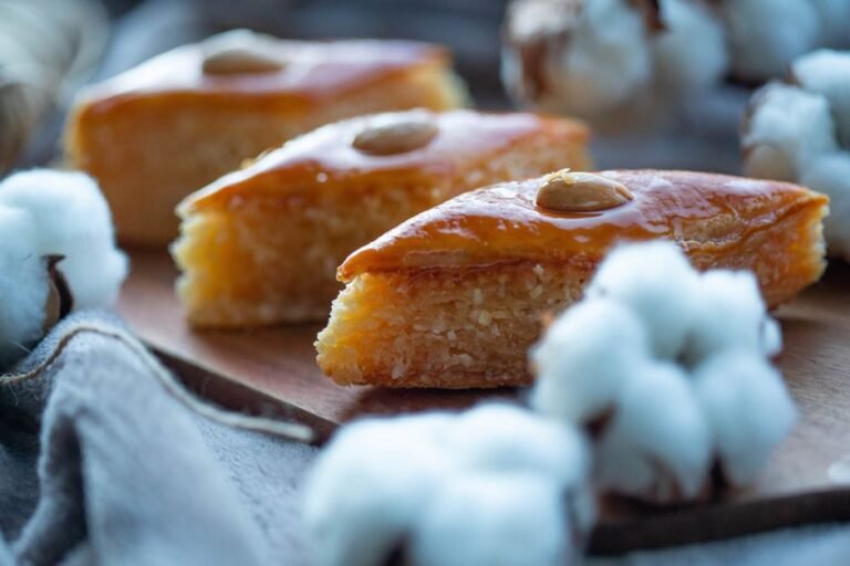 Lebanese Semolina Cake with Orange Blossom Syrup
