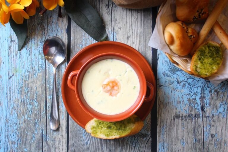 Maremma-Style Cooked Water Soup with Bread and Poached Egg