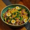 Mechouia Grilled Salad with Charred Peppers, Tuna, and Egg