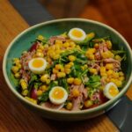 Mechouia Grilled Salad with Charred Peppers, Tuna, and Egg