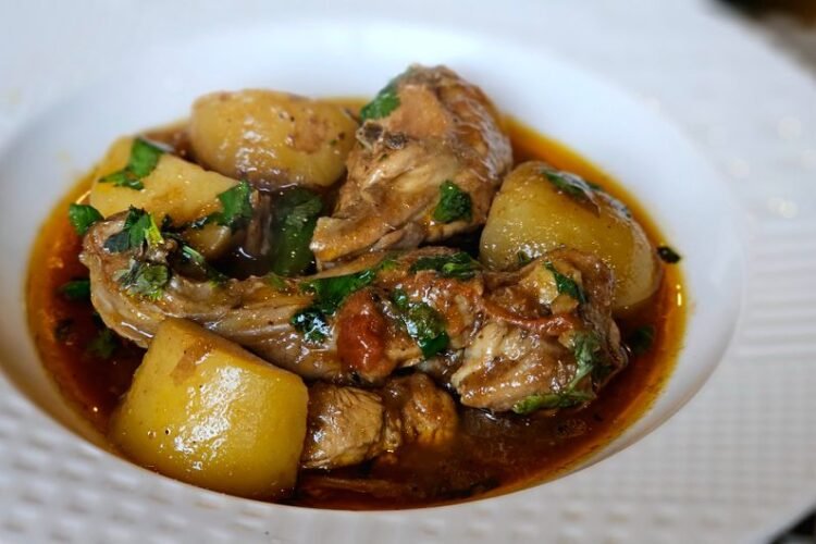 Nigerian Cow Foot in Spicy Palm Nut Sauce