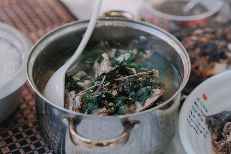 Nigerian Oha Leaf Soup with Assorted Meats