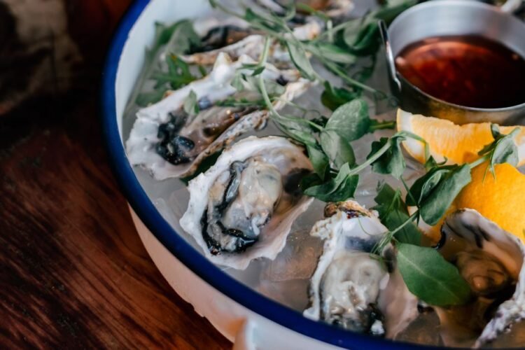 Pan-Seared Bluff Oysters with Garlic Herb Butter