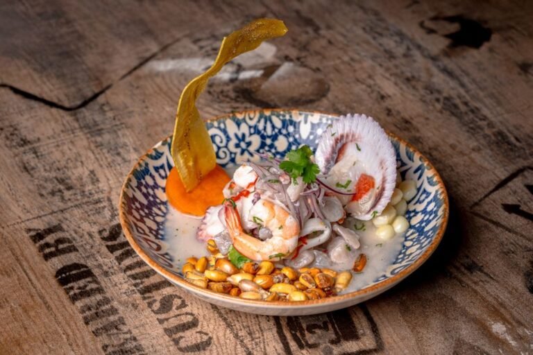 Peruvian Shrimp and Mango Ceviche with Aji Amarillo Tiger’s Milk