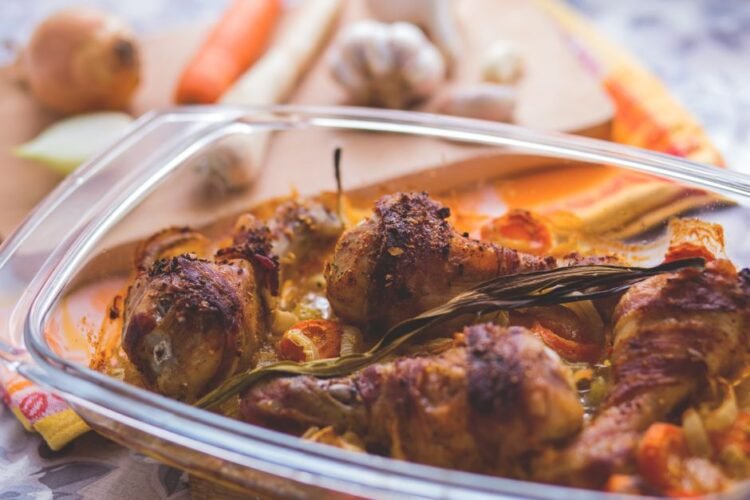 Provençal Lavender-Honey Roast Chicken with Garlic Confit
