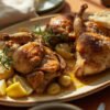 Provençal Lavender-Honey Roast Chicken with Garlic Confit