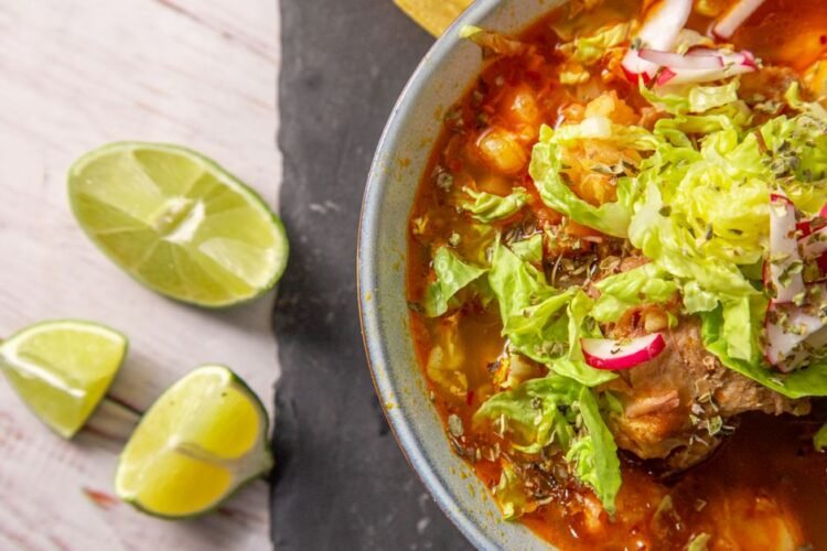 Red Pozole Soup with Pork and Hominy