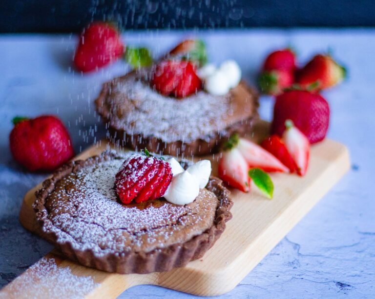 Salted Dark Chocolate Tahini Tart with Sesame Crust