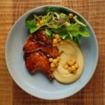 Sheet-Pan Honey-Sriracha Chicken Thighs with Charred Broccolini and Crispy Chickpeas