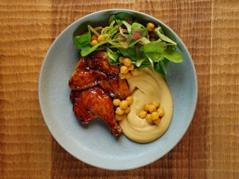 Sheet-Pan Honey-Sriracha Chicken Thighs with Charred Broccolini and Crispy Chickpeas