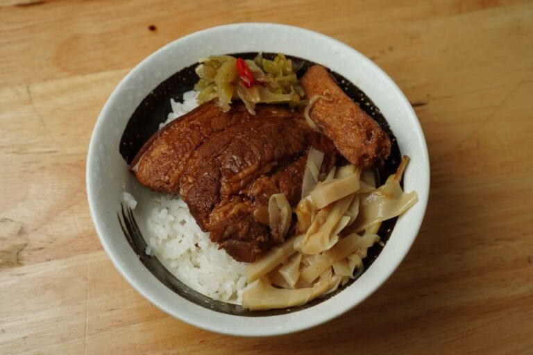 Shoyu-Glazed Pork Belly Bowl with Crispy Shallots and Soft Egg