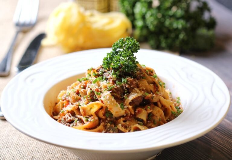 Slow-Simmered Beef and Pork Ragù with Fresh Tagliatelle