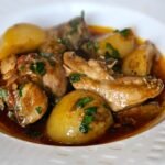 Slow-Simmered Chicken Wat with Hard-Boiled Eggs, Lacinato Kale, and Warm Ginger Oil