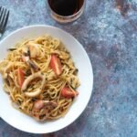 Spaghetti with Cuttlefish Ink and Cuttlefish