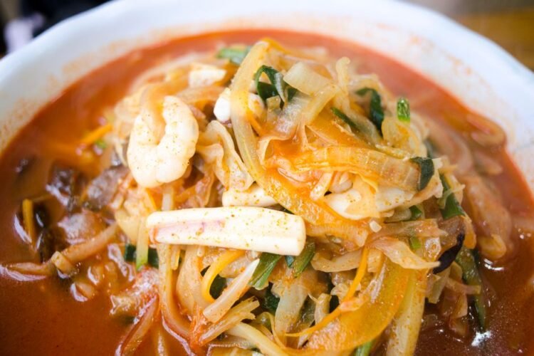 Spicy Korean Seafood Noodle Soup