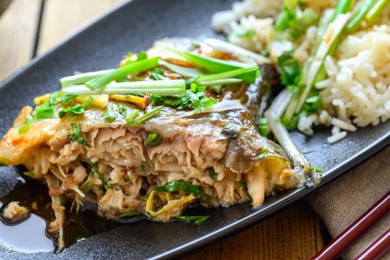 Steamed Fish with Ginger and Scallion