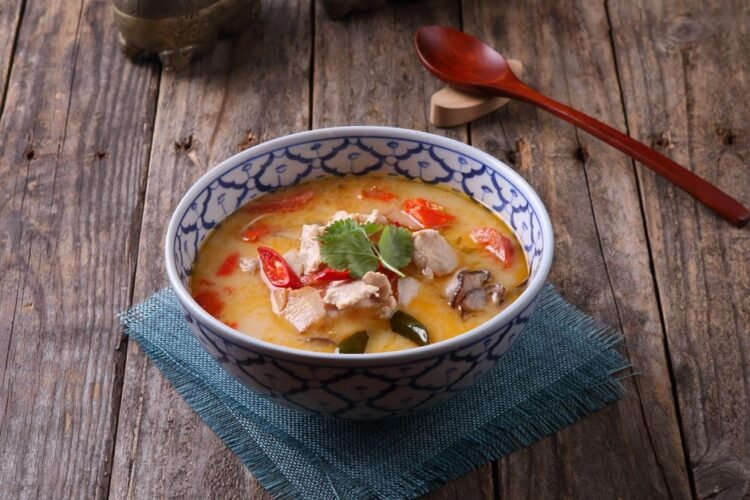 Thai Coconut Chicken Soup with Galangal and Lime