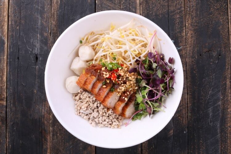 Thai Gravy Noodles with Pork and Chinese Broccoli