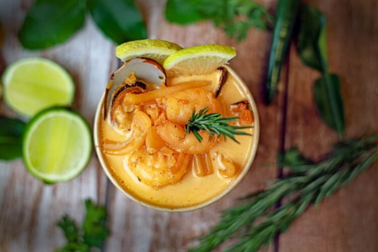 Thai Sour Curry with Shrimp and Cha-Om