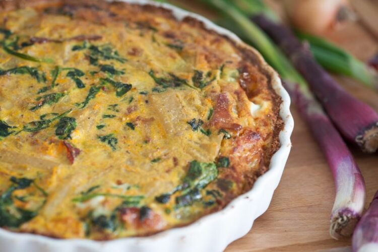 Tunisian Baked Egg Pie with Spiced Lamb