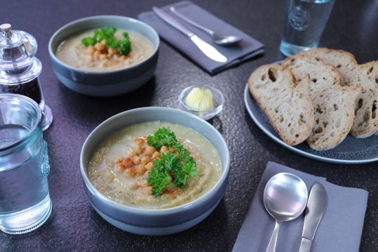 Tunisian Harissa Chickpea Soup with Bread and Soft Egg